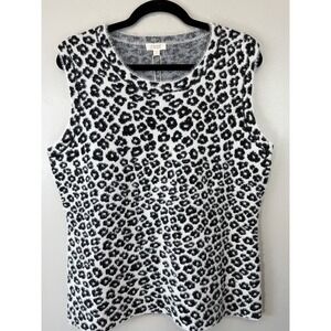 NWT ODDY Animal Print Lightly Furry Black/White Vest Size 2X